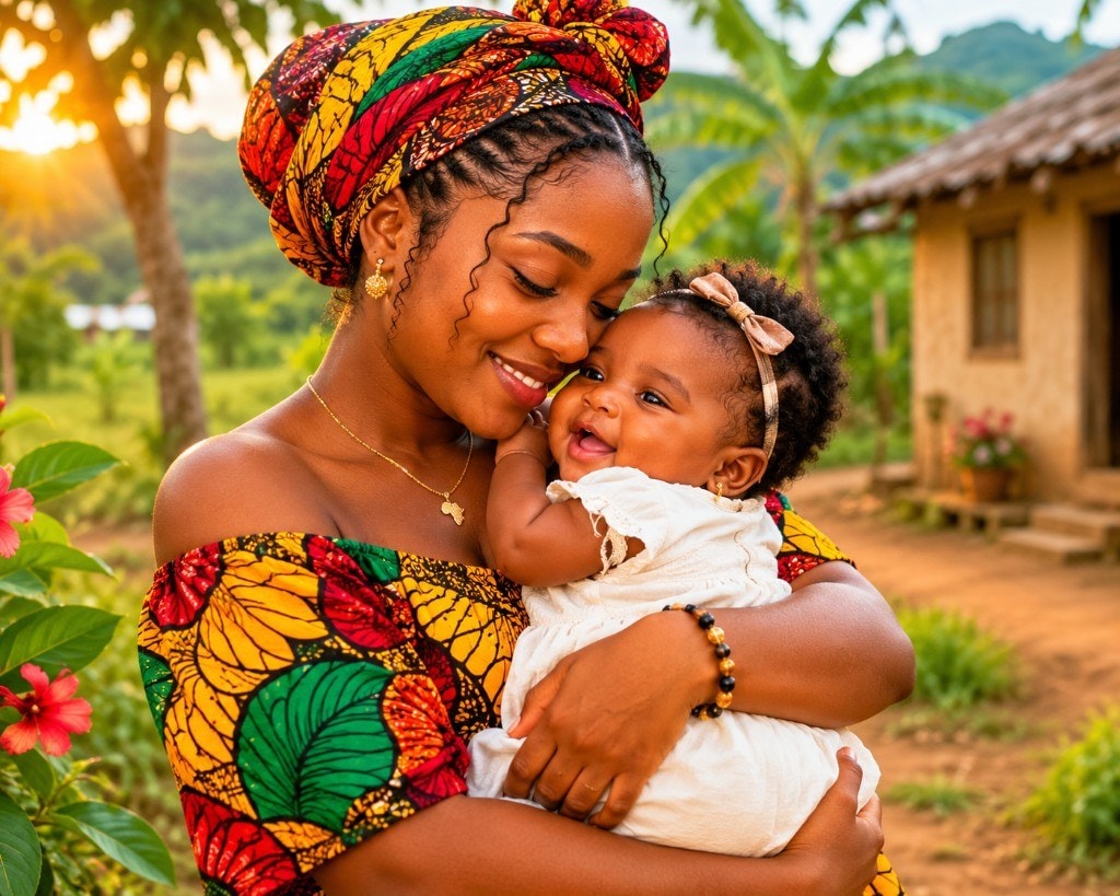 Portrait mère et enfant — souvenir photo Olabophoto